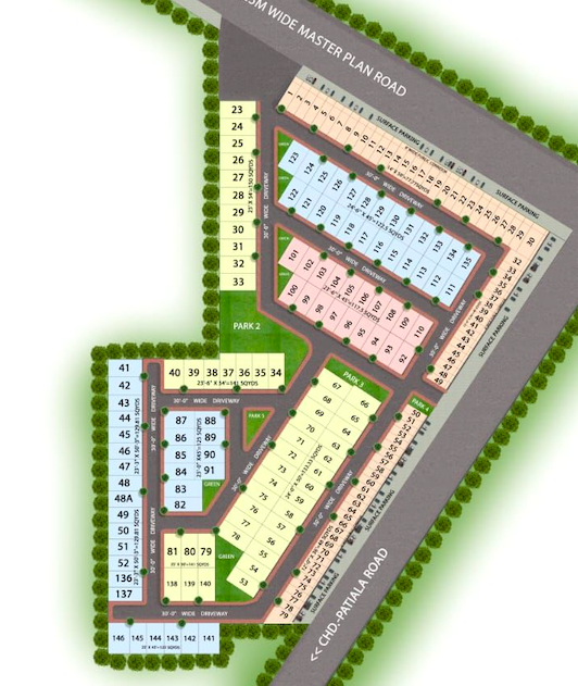 Flats, homes, villas, and independent plots in Zirakpur, Dhakoli, Peermuchhalla, Mohali, and adjacent locations on or around Dayalpura road, Aerocity, VIP road, and other areas.